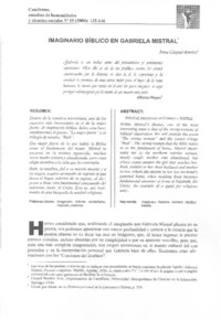 Imaginario bíblico en Gabriela Mistral