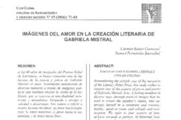 Imágenes del amor en la creación literaria de Gabriela Mistral