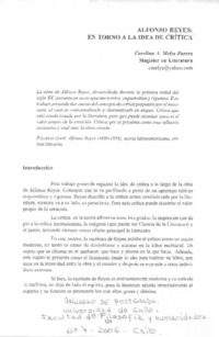 Alfonso Reyes: en torno a la idea de crítica