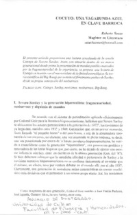Cocuyo: una vagabunda azul en clave barroca