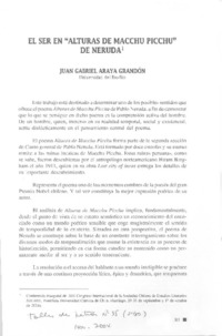 El ser en "Alturas de Macchu Picchu" de Neruda