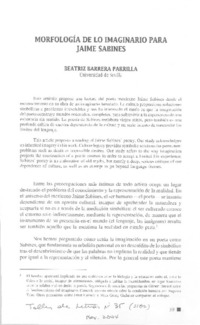 Morfología de lo imaginario para Jaime Sabines.