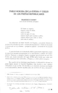 Pablo Neruda en la guerra y exilio de los poetas republicanos