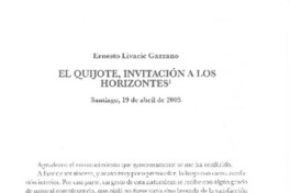 El Quijote, invitación a los horizontes