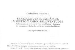 Elezar Huerta Valcárcel maestro y amigo de juventudes