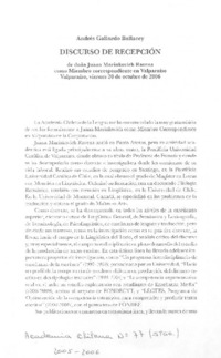 Discurso de recepción