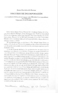 Discurso de incorporación
