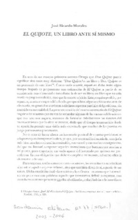 El Quijote, un libro ante sí mismo
