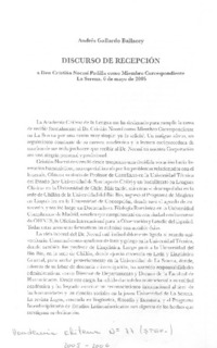 Discurso de recepción