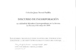 Discurso de incorporación
