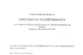 Discurso de incorporación