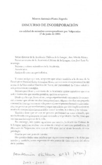 Dircurso de incorporación