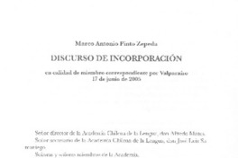 Dircurso de incorporación