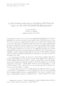 La reivindicacion de la voz de la víctima de tortura en Arte de Morir de Oscar Hahn
