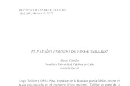 El paraíso perdido de Jorge Teillier