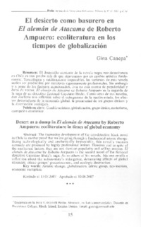 El desierto como basurero en El alemán de Atacama de Roberto Ampuero
