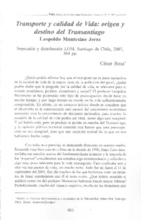 Transporte y calidad de vida