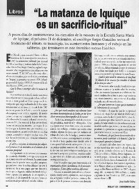 "La matanza de Iquique es un sacrificio-ritual" (entrevista)