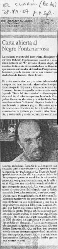 Carta abierta al negro Fontanarrosa