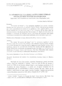 La apariencia y la simulación como verdad social en dos textos machadianos