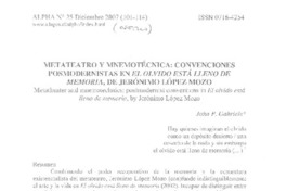 Metateatro y mnemotécnica