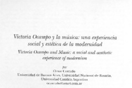 Victoria Ocampo y la música