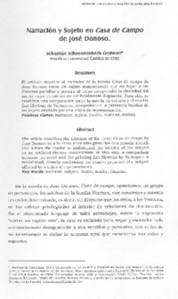 Narración y sujeto en Casa de campo de Jose Donoso
