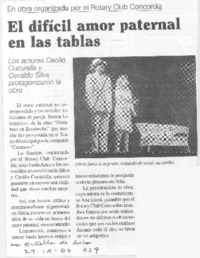 El Difícil amor paternal en las tablas