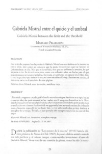 Gabriela Mistral entre el quicio y el umbral