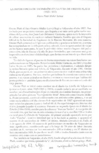 La importancia de Valparaíso en la vida de Oreste Plath.