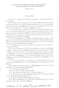 Entrevistas a Manuel Rojas, Luis Oyarzún, Carlos Droguett y Jorge Edwards