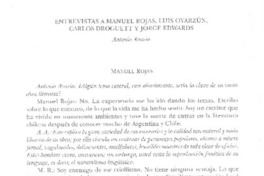 Entrevistas a Manuel Rojas, Luis Oyarzún, Carlos Droguett y Jorge Edwards