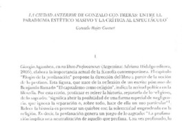 La ciudad anterior de Gonzalo Contreras: Entre el paradigma estético masivo y la crítica al espectáculo.