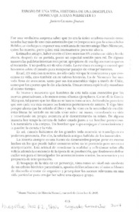 Esbozo de una vida. Historia de una disciplina (Homenaje a Hans Niemeyer F.)