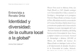 Entrevista a Renato Ortiz Identidad y diversidad: de la cultura local a la global