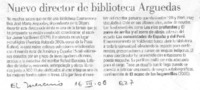 Nuevo director de biblioteca Arguedas