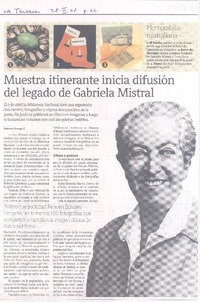 Muestra itinerante inicia difusión del legado de Gabriela Mistral