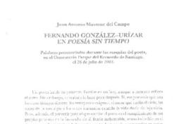 Fernando gonzález-Urizar en Poesía sin tiempo