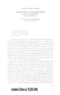 Tradición y modernidad en el Quijote