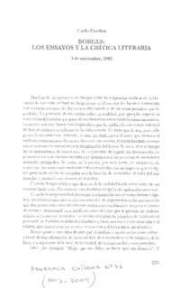 Borges: los ensayos y la crítica literaria