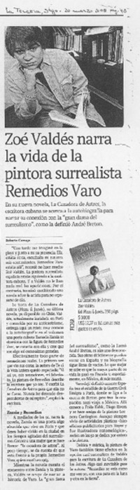 Zoé Valdés narra la vida de la pintora surrealista Remedios Varo