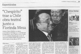 Chespirito" trae a Chile obra teatral junto a Florinda Meza