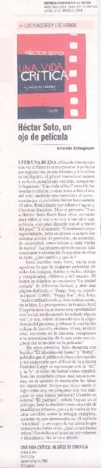 Héctor Soto, un ojo de película