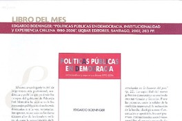 Políticas Públicas en Democracia