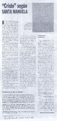 "Cristo" según santa Manuela