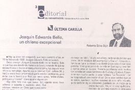 Joaquín Edwards Bello, un chileno excepcional