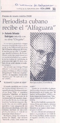 Periodista cubano recibe el "Alfaguara"