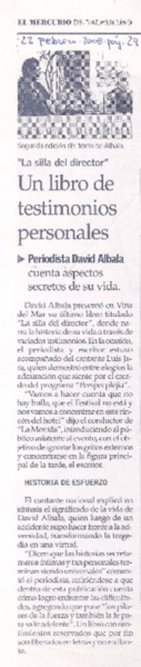 Un Libro de testimonios personales