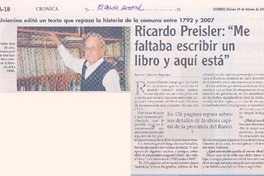 Ricardo Preisler: "Me faltaba escribir un libro y aquí está" (entrevista)