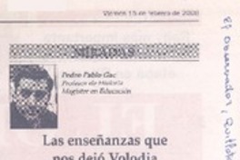 Las enseñanzas que nos dejó Volodia